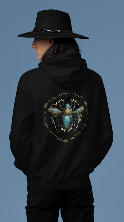 Blue Bee Illustration Hoodie | Honey Bee Circle Graphic