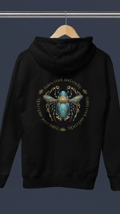Blue Bee Illustration Hoodie | Honey Bee Circle Graphic
