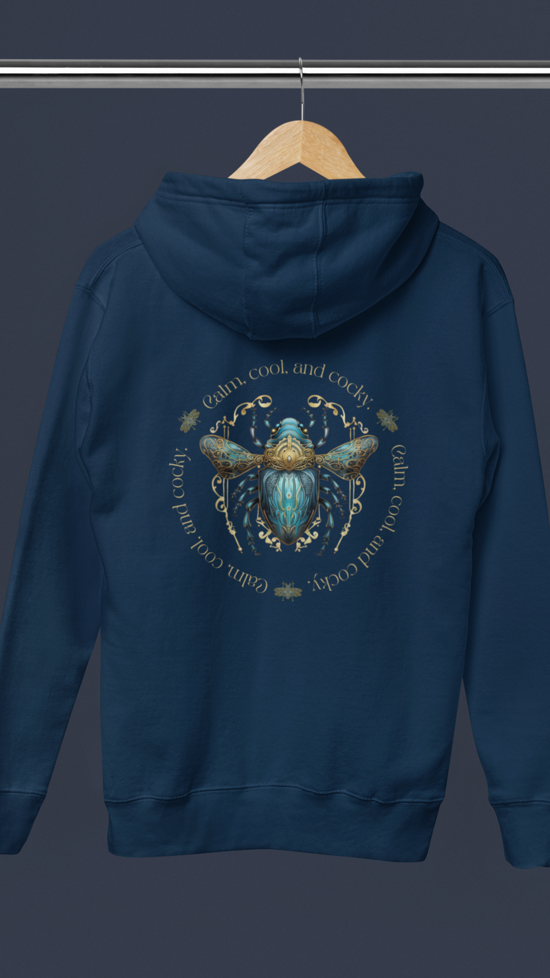 Blue Bee Illustration Hoodie | Honey Bee Circle Graphic