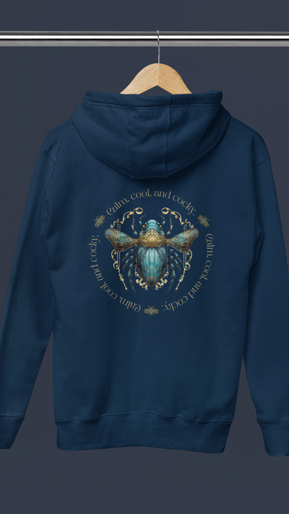 Blue Bee Illustration Hoodie | Honey Bee Circle Graphic