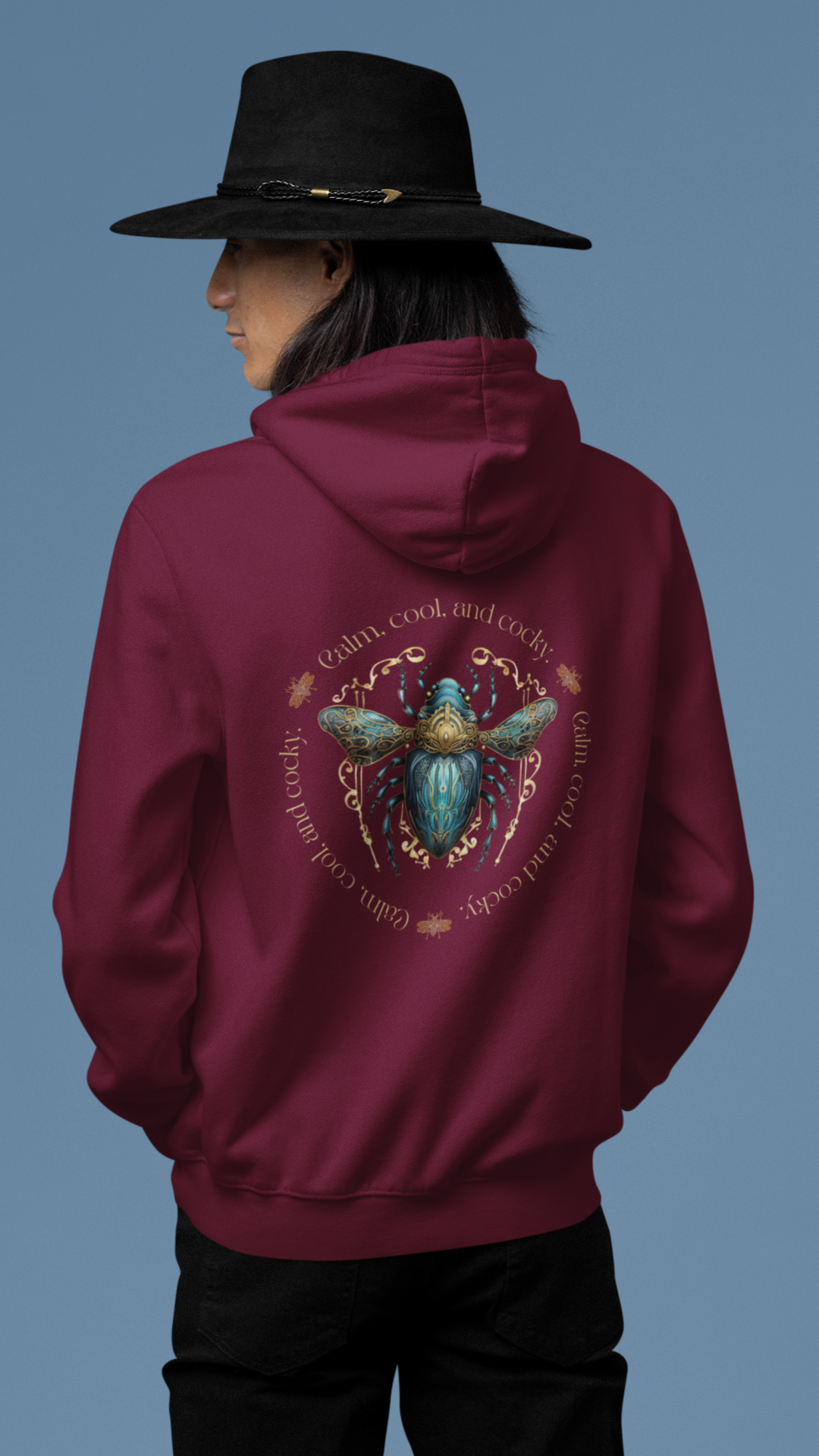 Blue Bee Illustration Hoodie | Honey Bee Circle Graphic