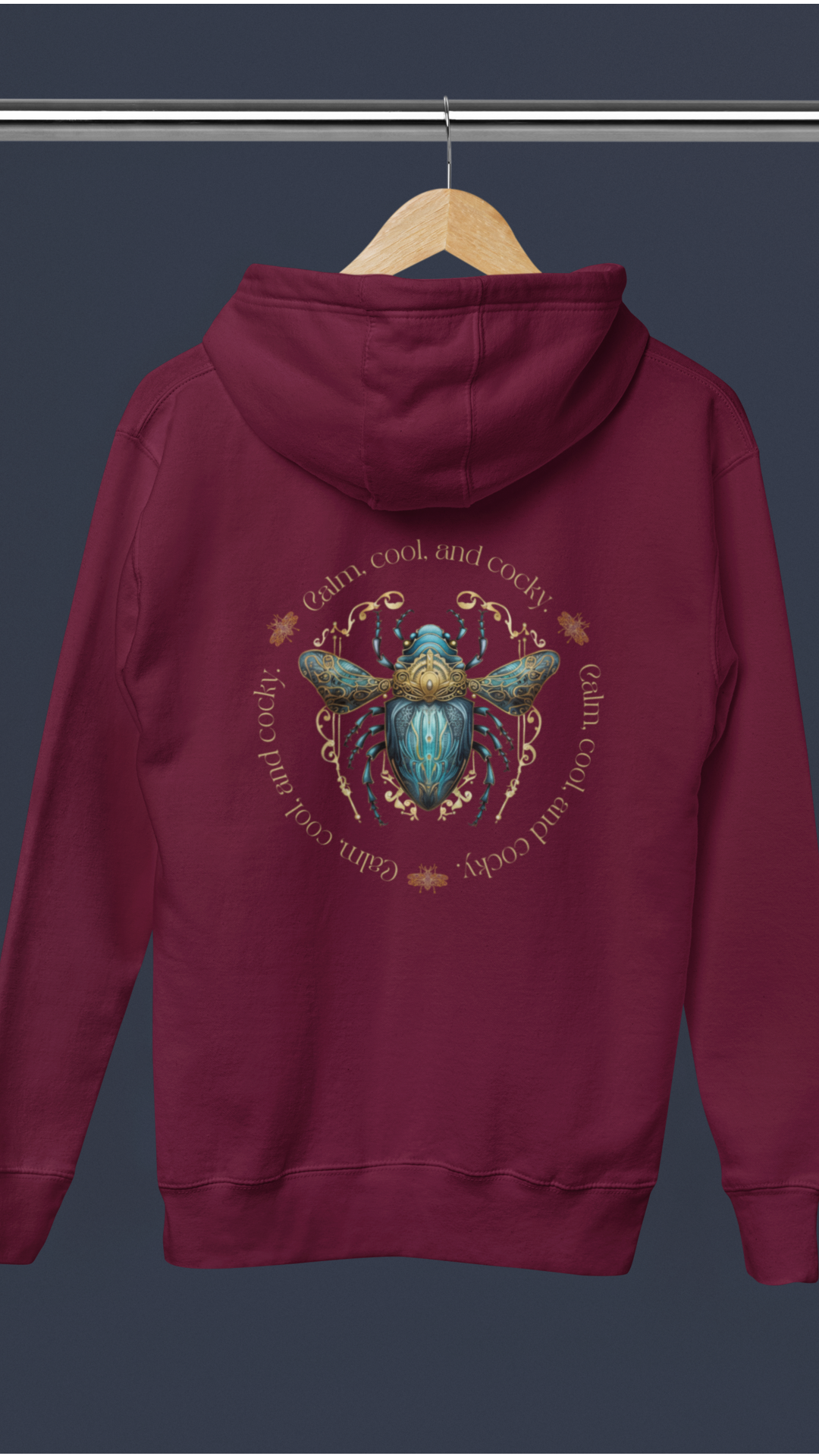 Blue Bee Illustration Hoodie | Honey Bee Circle Graphic