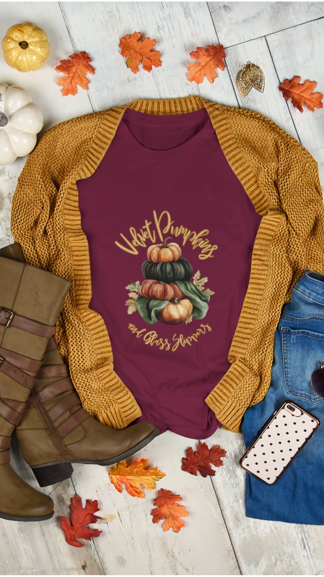 Pumpkin Stack Tee – Vintage Pumpkins Fall Harvest Shirt
