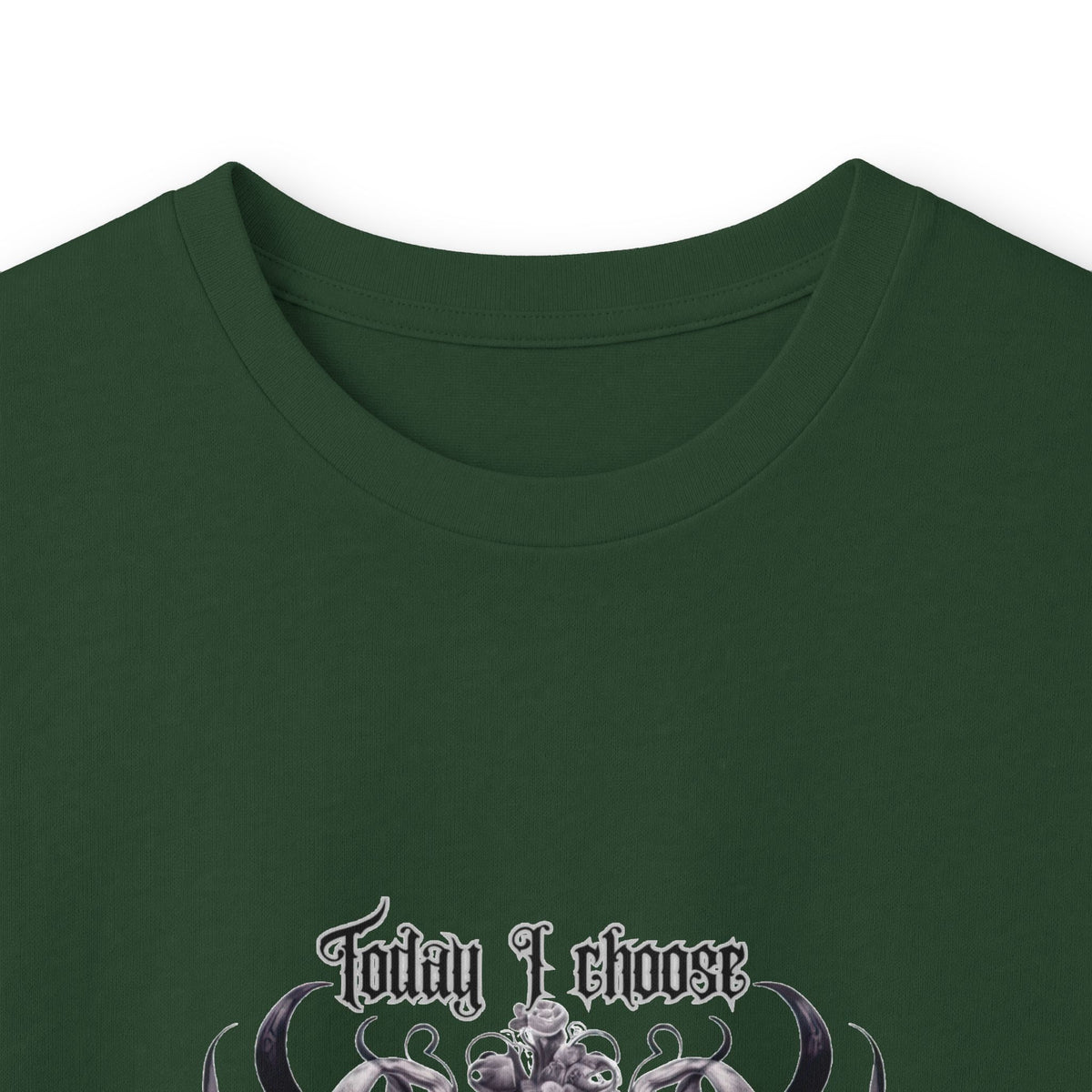 Skull & Roses Long Sleeve Tee — "I Choose Violence" Gothic Graphic Shirt
