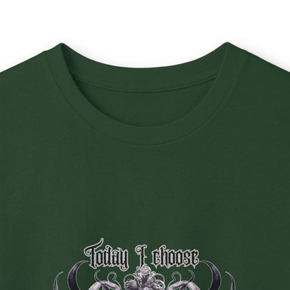 Skull & Roses Long Sleeve Tee — "I Choose Violence" Gothic Graphic Shirt