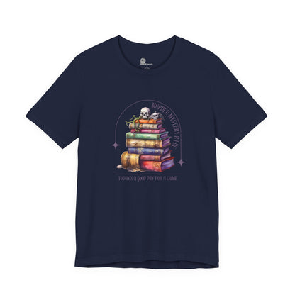 Stack of Spellbooks with Skull tee | Witchy Books T-Shirt