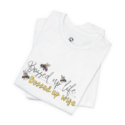 Bossed Up Wife Tee | Floral Bee Script Design