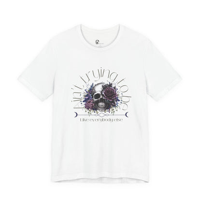 Floral Skull Illustration T-Shirt | Moon Phases Graphic Tee