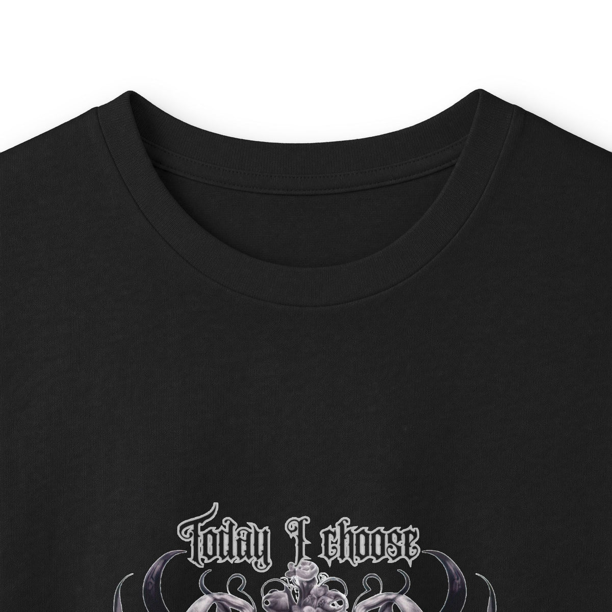 Skull & Roses Long Sleeve Tee — "I Choose Violence" Gothic Graphic Shirt