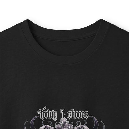 Skull & Roses Long Sleeve Tee — "I Choose Violence" Gothic Graphic Shirt