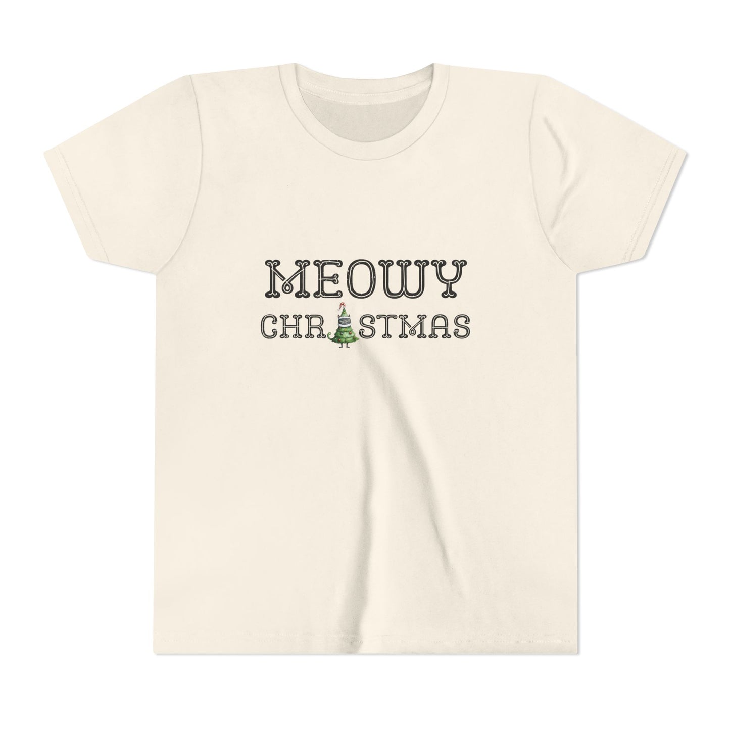 Kids Meowy Christmas Tee - Lightweight and Soft for All-day Comfort