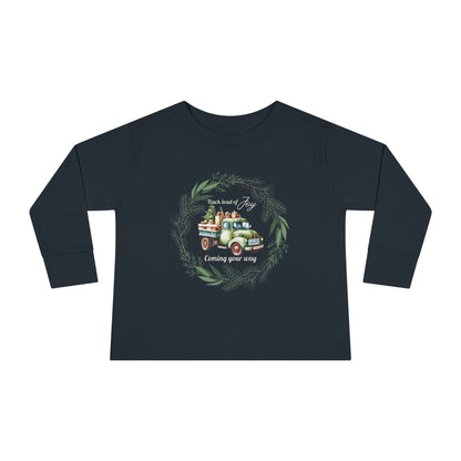 Truck Load of Joy Coming Your Way - Youth Long Sleeve Tee - Holiday Kids Fashion