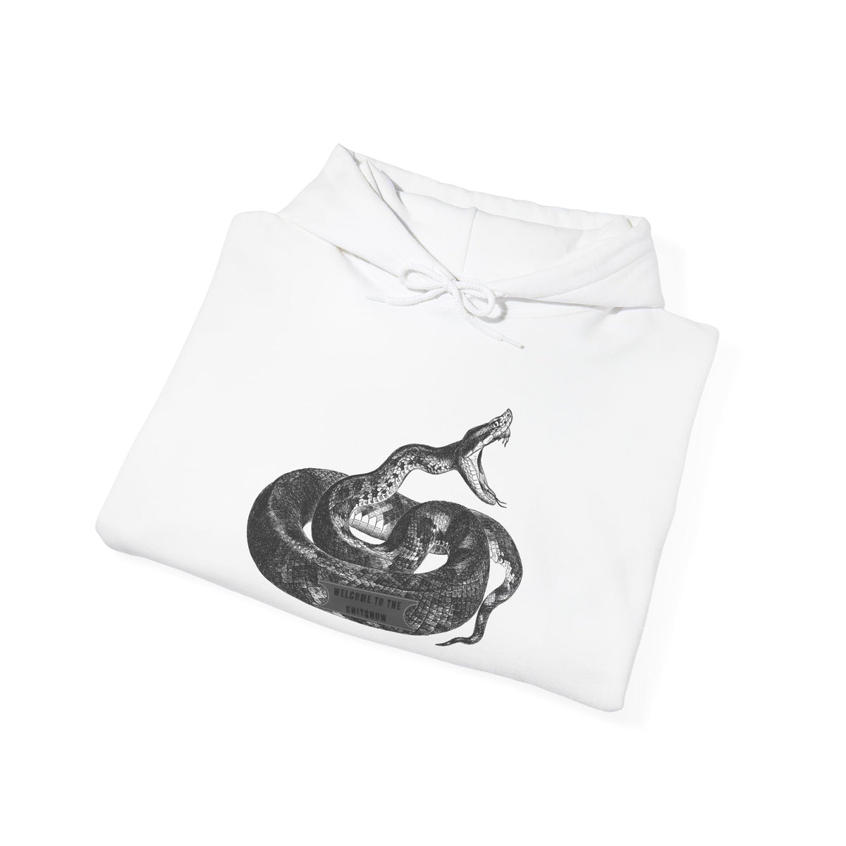 Coiled Rattlesnake Hoodie | Snake Illustration, Vintage Black Ink