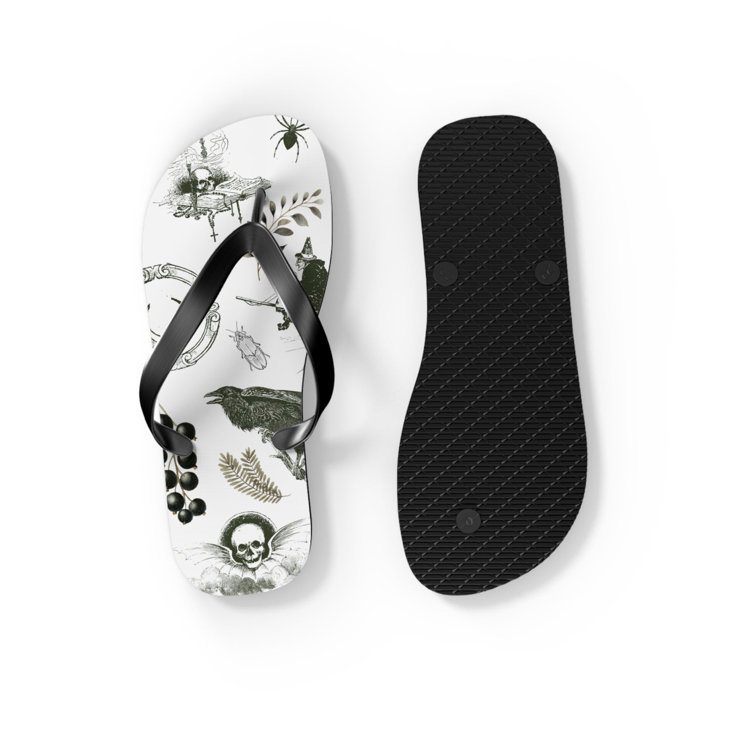 Magic Underfoot: Witch Cauldron Design Flip Flops for All-day Comfort