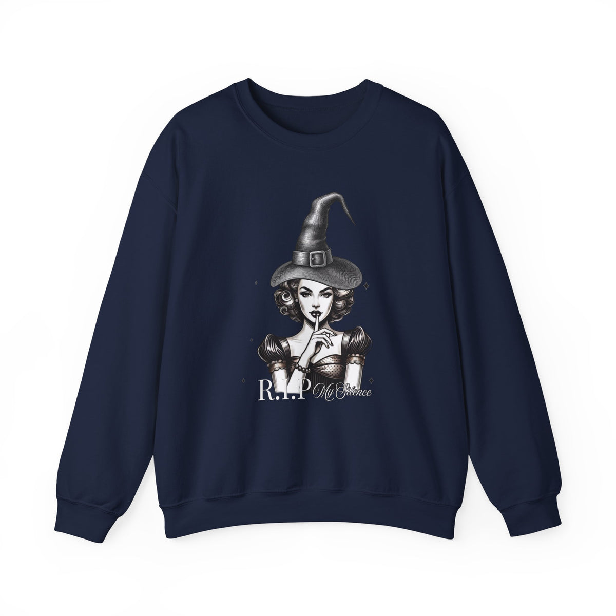 Retro Pinup Witch R.I.P. Crewneck Sweatshirt | Halloween Gothic