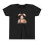 Festive Christmas Bunny Youth T-Shirt with Presents