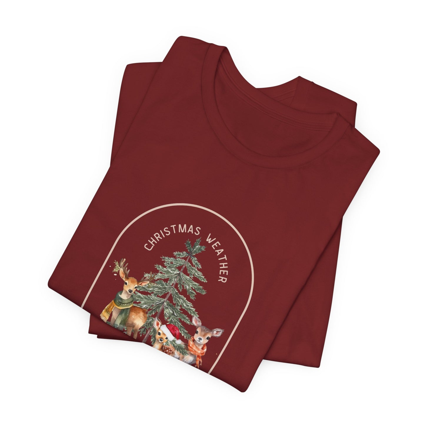 Christmas Deer Family Graphic Tee - Cozy Airlume Cotton Blend - Unisex Fit