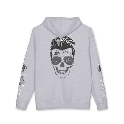 Skull Sunglasses Hoodie — Retro Pompadour Skull Pullover