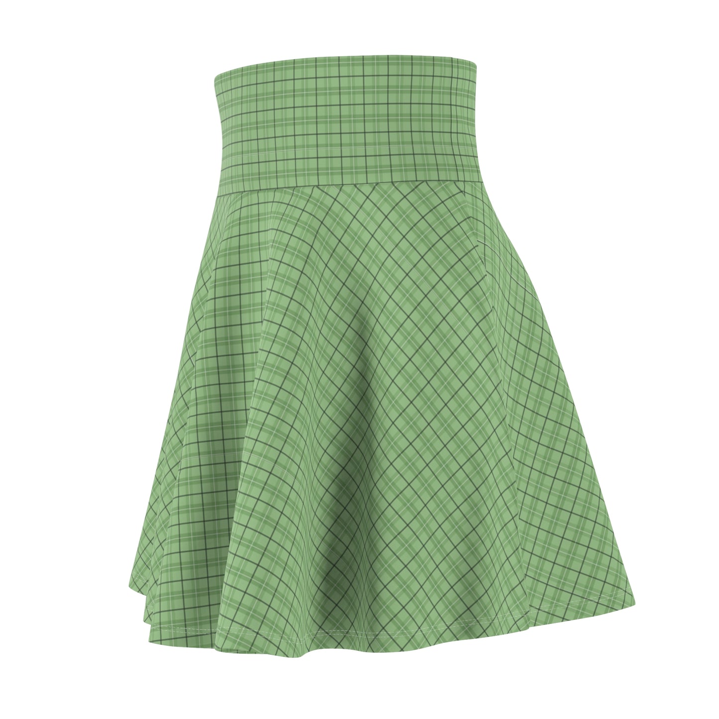Lucky and Stylish: Four Leaf Clover Tartan Women's Skater Skirt on Croigormllc.com