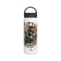 Floral Skull Illustration Stainless Steel Water Bottle | Handle Lid