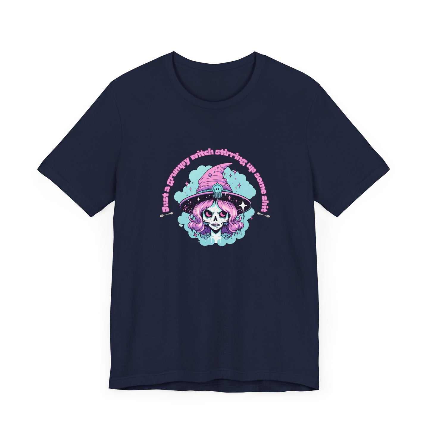 Lovable Grumpy Witch Tee - Comfy Short Sleeve Pastel Shirt