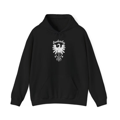 Black Heraldic Eagle crest Hoodie | Inspirational back text hoodie