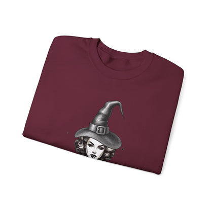 Retro Pinup Witch R.I.P. Crewneck Sweatshirt | Halloween Gothic