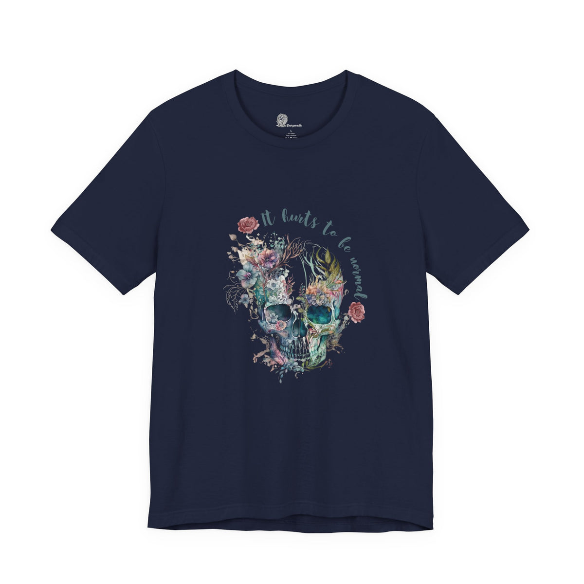 Skull with Flowers Tee | It Wants to Be Strong, Floral Watercolor Skull