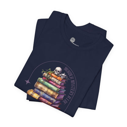 Stack of Spellbooks with Skull tee | Witchy Books T-Shirt