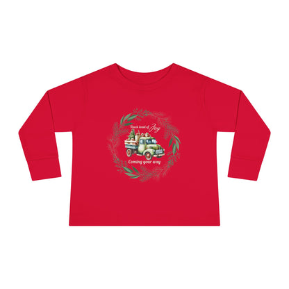 Truck Load of Joy Coming Your Way - Youth Long Sleeve Tee - Holiday Kids Fashion