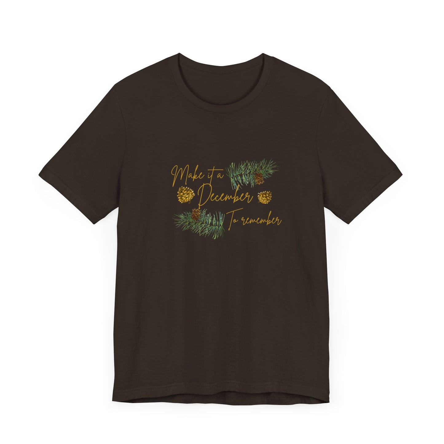 December Delight Unisex Tee | Christmas Tree Sprigs | 100% Cotton Lightweight Fabric