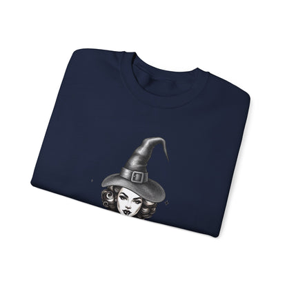 Retro Pinup Witch R.I.P. Crewneck Sweatshirt | Halloween Gothic