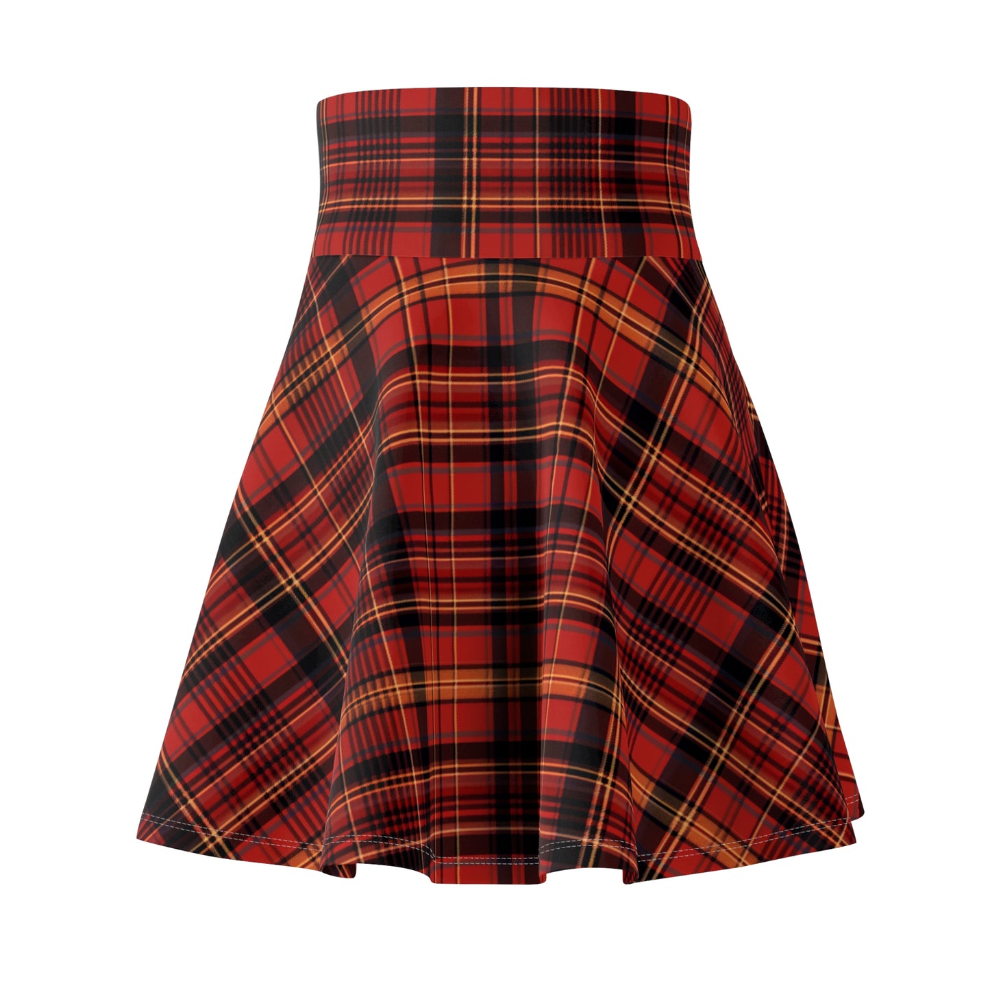 Stylish Pumpkin Tartan Women's Skater Skirt - Handcrafted by https://croigormllc.com