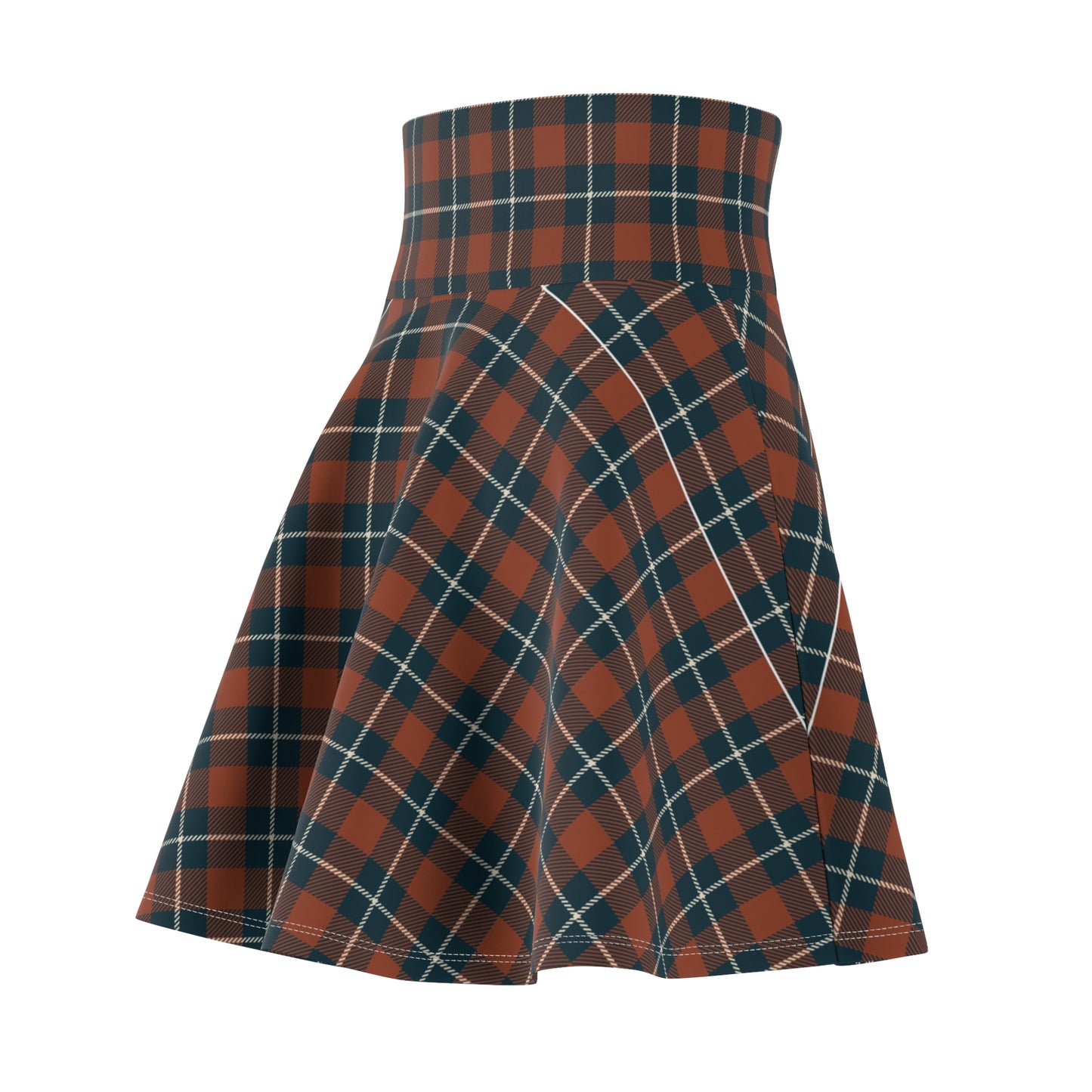 Elegant and Comfortable Maple Leaf Tartan Skater Skirt - Handcrafted by Croi Gorm LLC
