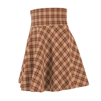 Fall Leaf Tartan Women's Skater Skirt | Cozy and Casual Everyday Favorite