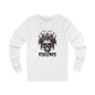Gothic Floral Skull Long Sleeve Tee - Unisex Jersey Shirt for Edgy Fashion Enthusiasts