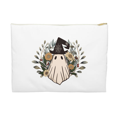 Vintage Style Ghost Print Pencil Case - Retro Accessory Pouch