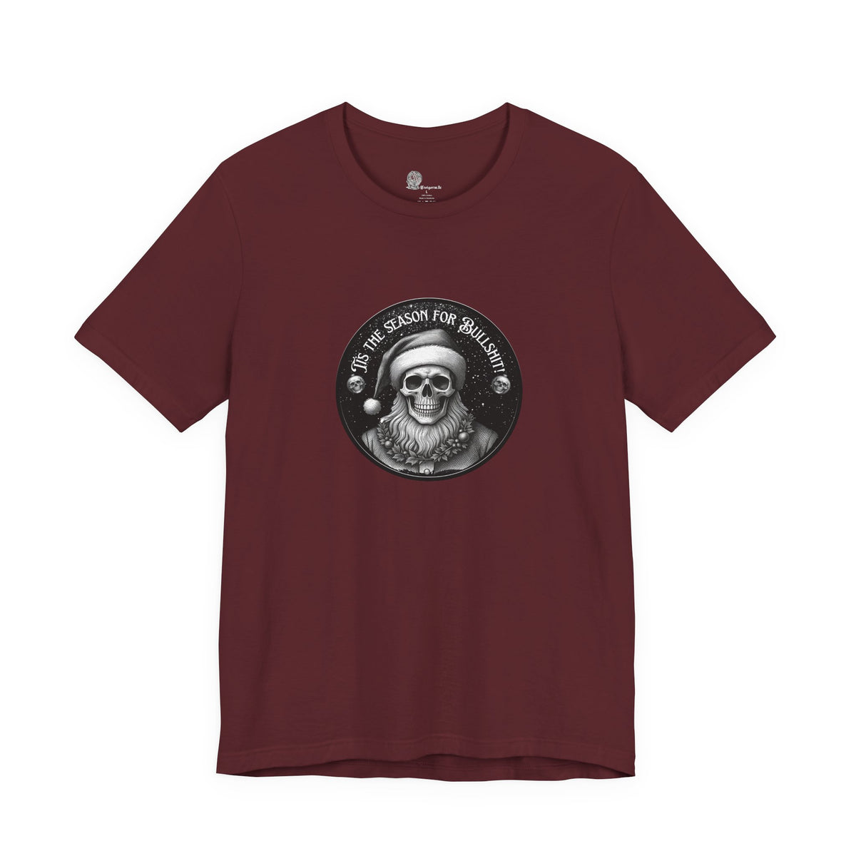 Skull with Santa Hat tee | Christmas Skeleton Holiday Shirt