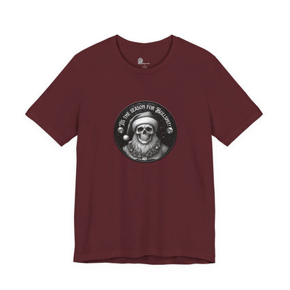 Skull with Santa Hat tee | Christmas Skeleton Holiday Shirt