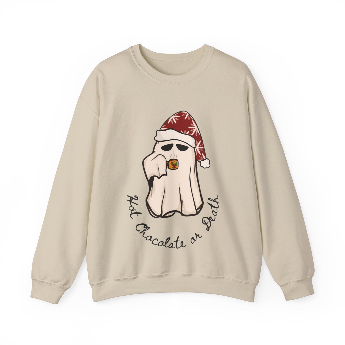 Stay Warm and Stylish with our Hot Chocolate or Death Crewneck Sweatshirt - Ethically Made in the USA