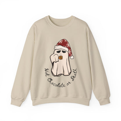 Stay Warm and Stylish with our Hot Chocolate or Death Crewneck Sweatshirt - Ethically Made in the USA