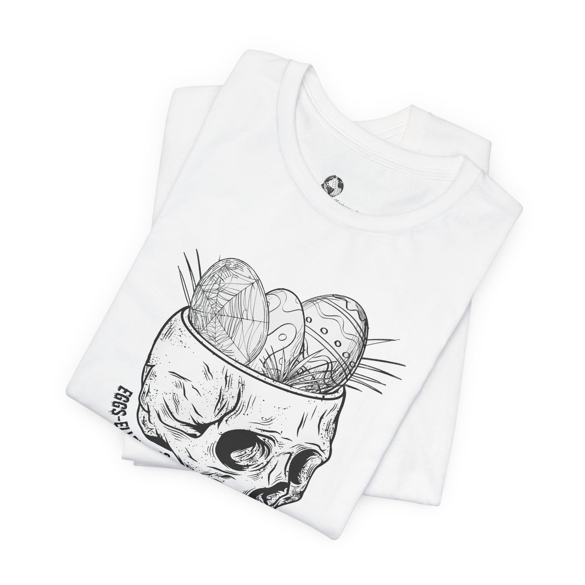 Skull with Nest and Eggs T-Shirt | Sketch Illustration, Gothic Nature Tee
