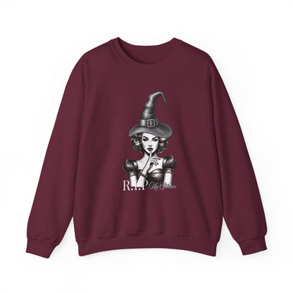 Retro Pinup Witch R.I.P. Crewneck Sweatshirt | Halloween Gothic