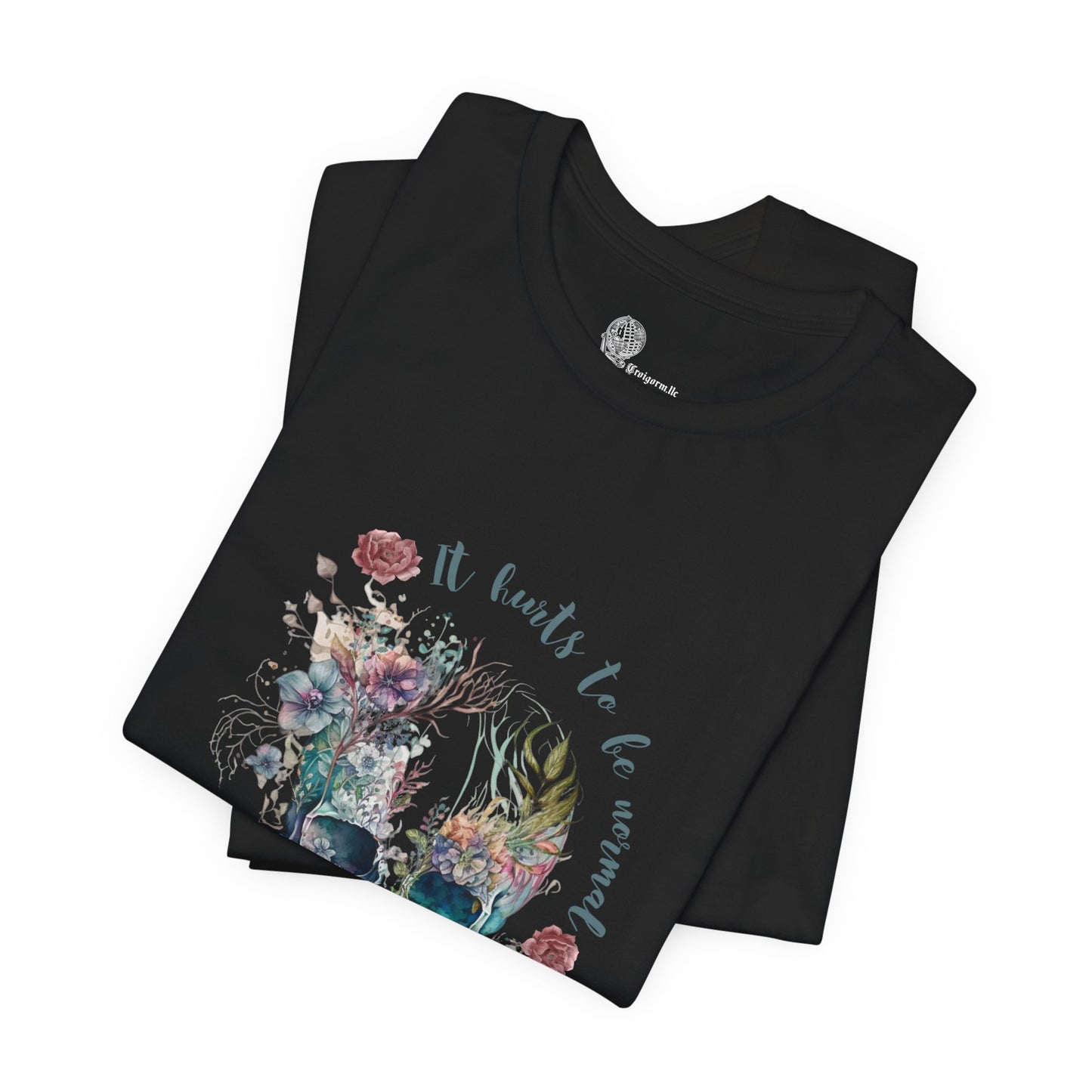 Skull with Flowers Tee | It Wants to Be Strong, Floral Watercolor Skull