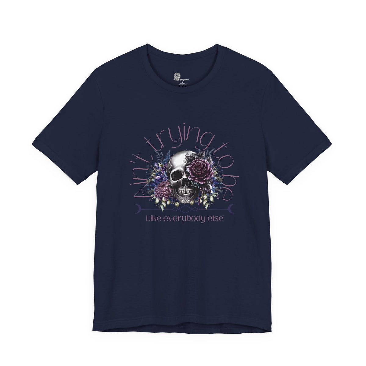 Floral Skull Illustration T-Shirt | Moon Phases Graphic Tee