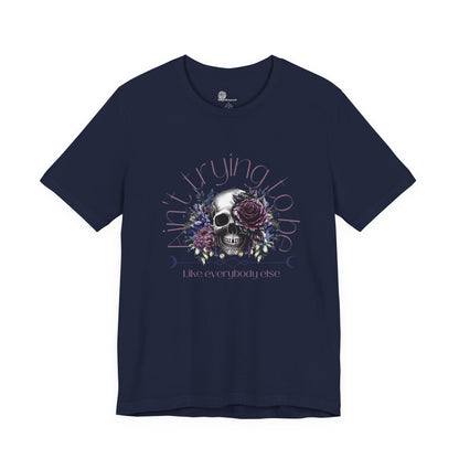 Floral Skull Illustration T-Shirt | Moon Phases Graphic Tee