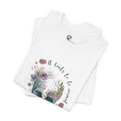 Skull with Flowers Tee | It Wants to Be Strong, Floral Watercolor Skull