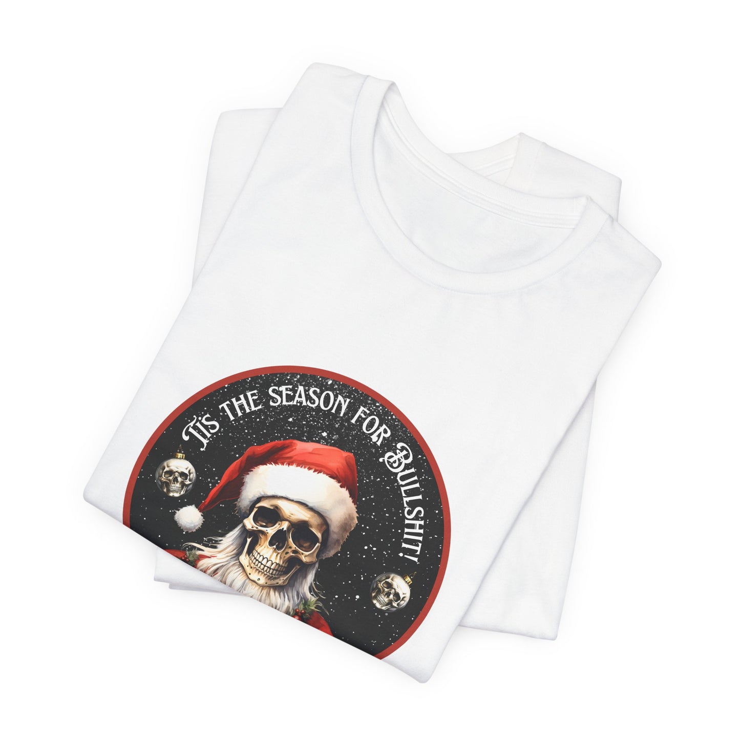 Skull Christmas Tee: Soft Cotton Unisex Shirt - Snowfall Season Style