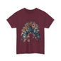 Premium Comfort meets Gothic Style: Fake It Floral Bat Unisex Heavy Cotton Tee