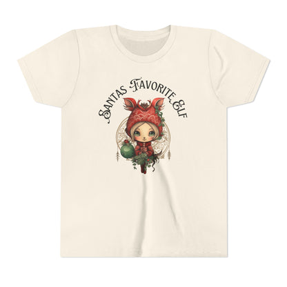 Keep the Christmas Spirit Alive with Santa's Favorite Elf Youth Tee - Soft and Sustainable Fabric